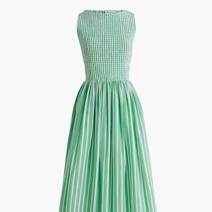J.Crew Striped Green and White Dress